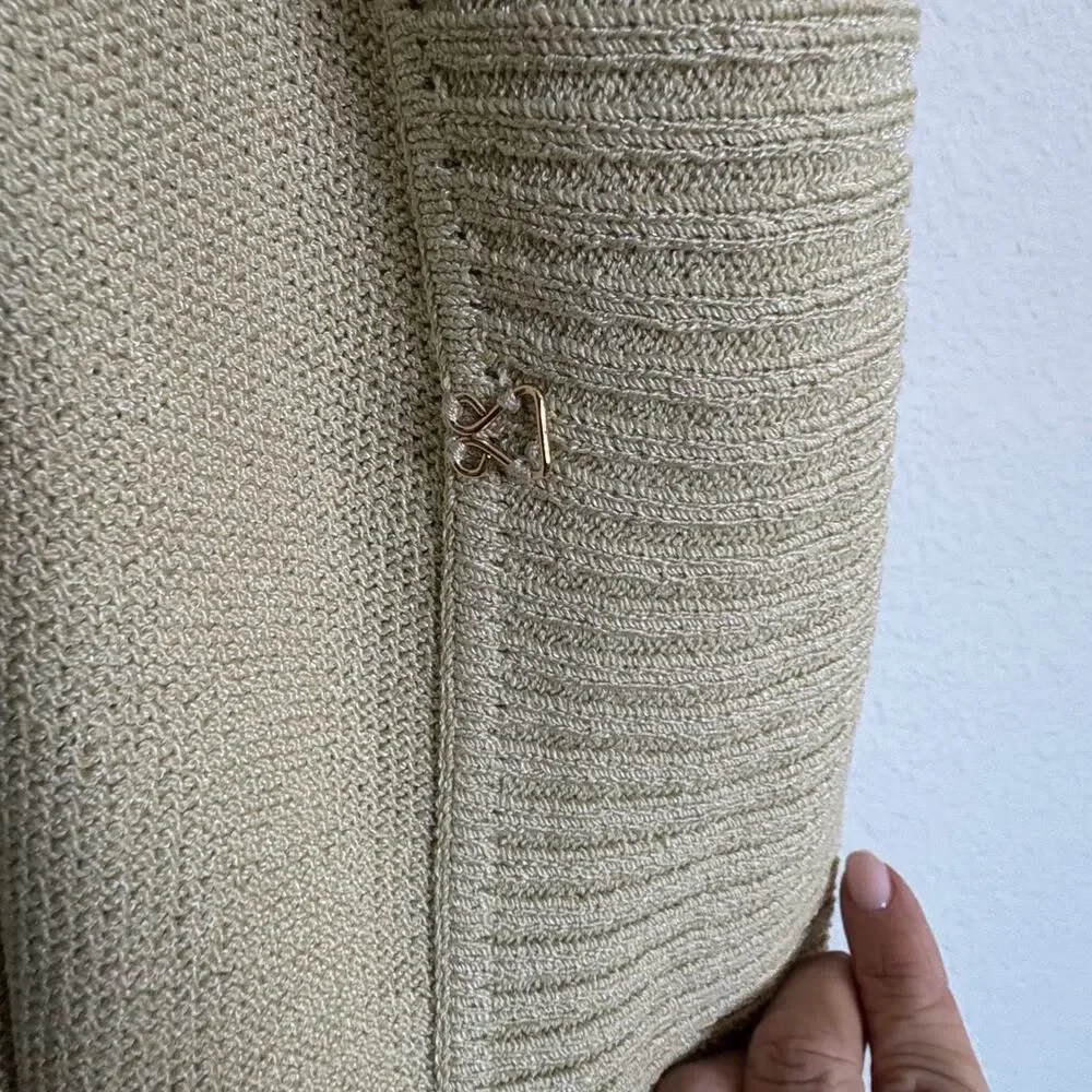 Vintage St John Sport Wool Blend Cardigan Jacket Lg Cream Shawl Collar Oldmoney - Picture 3 of 12